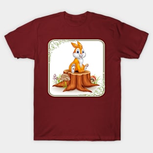 Bunny on a Tree Stump T-Shirt